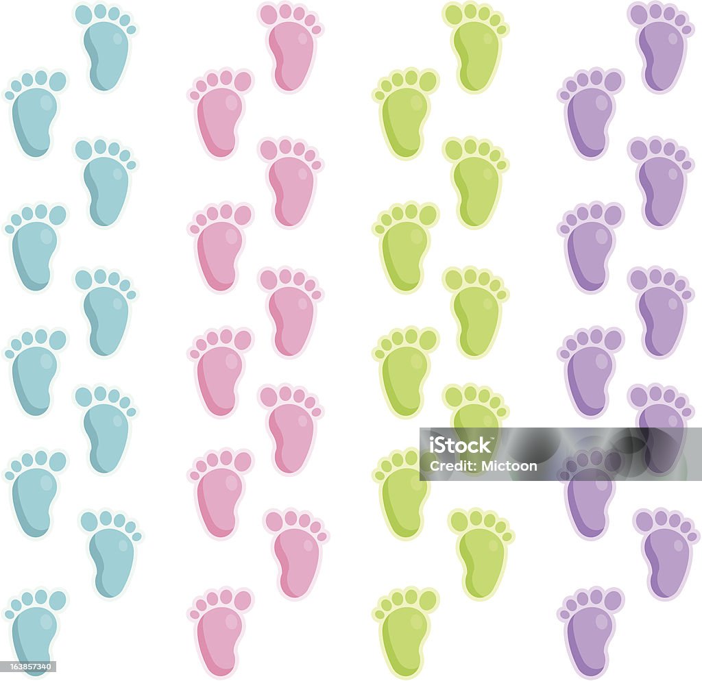 Colorful Footprints Colorful Footprints. Baby Shower stock vector