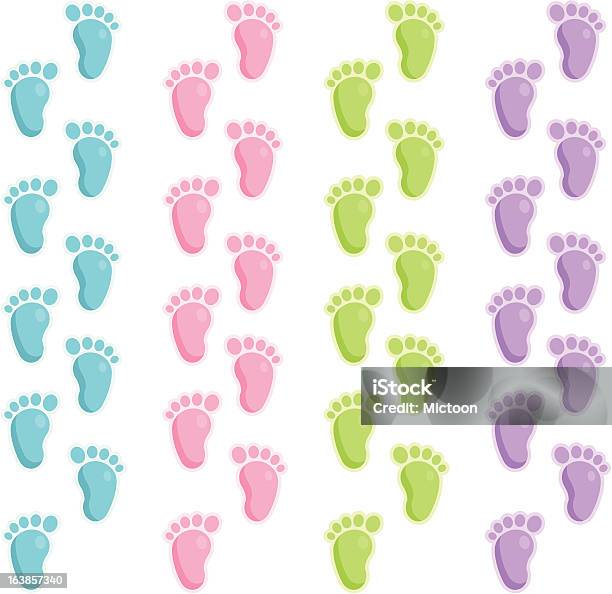 Colorful Footprints Stock Illustration - Download Image Now - Baby Shower, Backgrounds, Blue