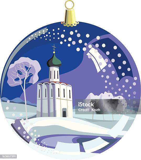 Ball Mit Der Tempel Auf Tanne Baum Mit Cristmas Stock Vektor Art und mehr Bilder von Feiertag - Feiertag, Festliches Ereignis, Illustration