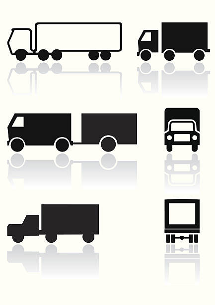 Truck or van symbol vector set. vector art illustration