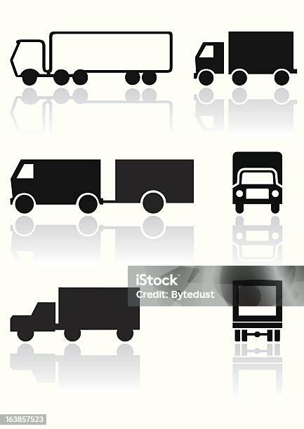 Truck Or Van Symbol Vector Set Stock Illustration - Download Image Now - Black Color, Business, Business Travel