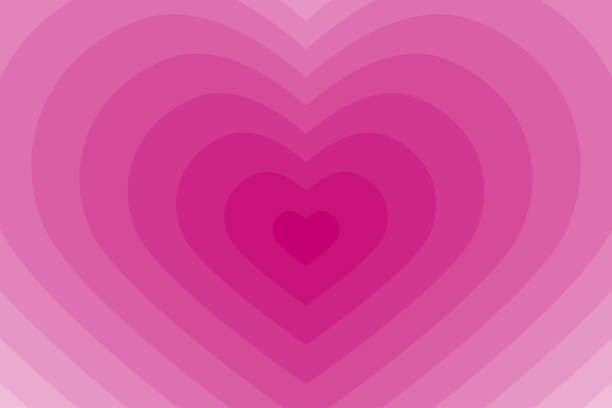 ein abstrakter hintergrund des herzens. horizontales banner mit rosa farbverlauf. valentinstag und liebesgrußkarte mit herzform - wallpaper sample illustrations stock-grafiken, -clipart, -cartoons und -symbole