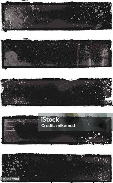 Grunge Banners Stock Illustration - Download Image Now - Black Color, Brush Stroke, Cut Out