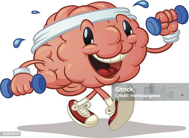 Mózg Trening - Stockowe grafiki wektorowe i więcej obrazów Jogging - Jogging, Ludzki mózg, Dowcip rysunkowy