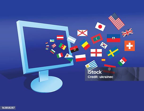 Flags Computer Science Simple The Computer And Flags Stock Illustration - Download Image Now ...