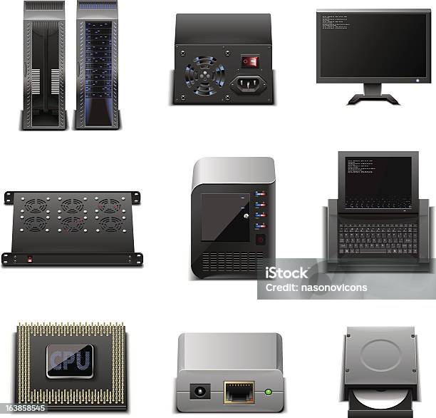 Сервер И Pc — стоковая векторная графика и другие изображения на тему CD-ROM - CD-ROM, Без людей, Беспроводная технология