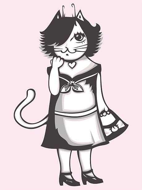 Pretty Kitty vector art illustration