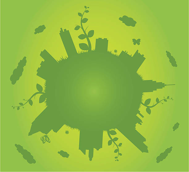 Green city vector art illustration