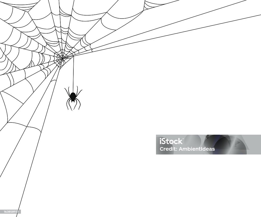 Spiderweb with Spider Spiderweb with Spider border element design. Clipping path used for border, more web within for any edge/border. Spider Web stock vector