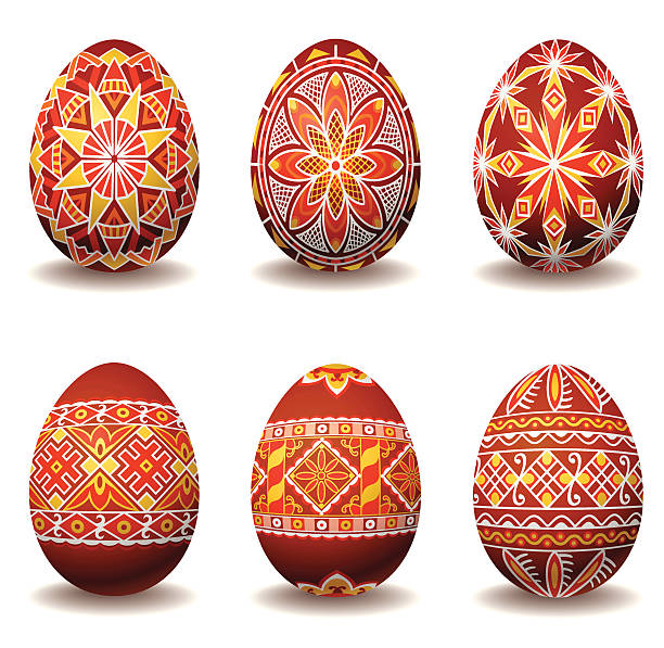 easter eggs vector art illustration