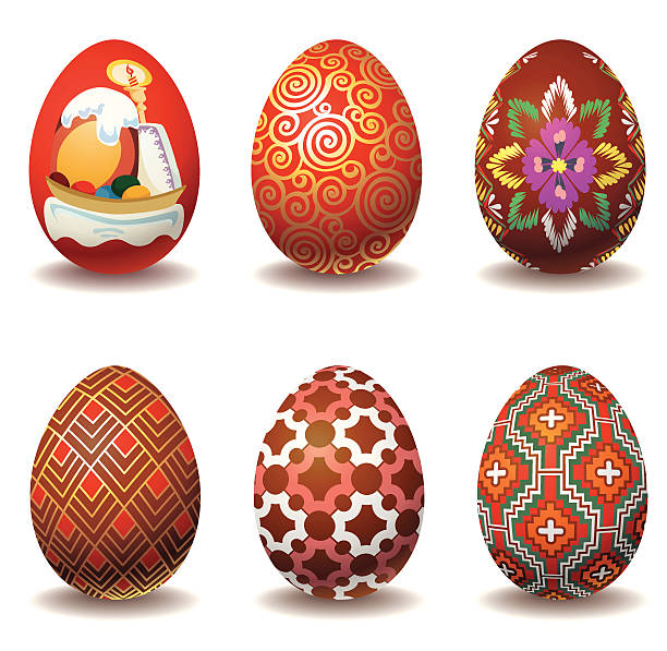 easter eggs vector art illustration