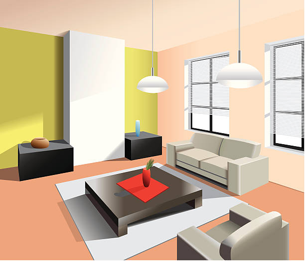 Living Room vector art illustration