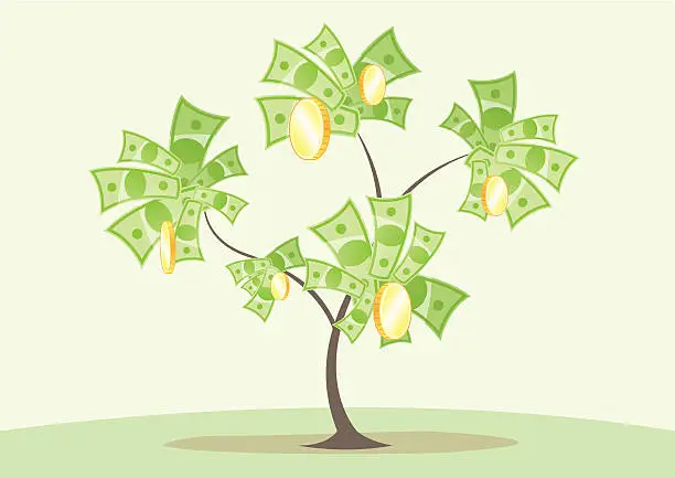 Vector illustration of money tree