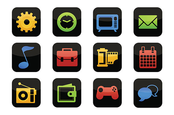 Communication icons vector art illustration