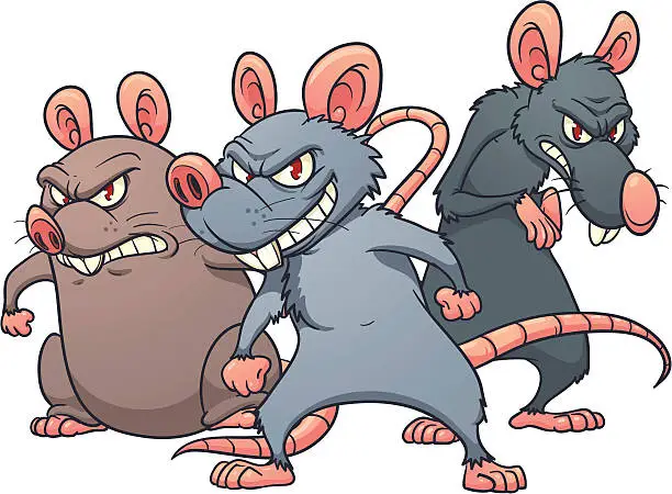Vector illustration of Cartoon rats