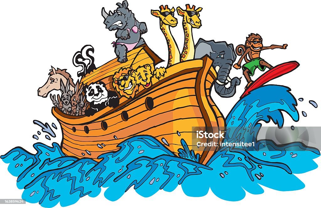 Arca Noahs - arte vettoriale royalty-free di Andare in barca a vela