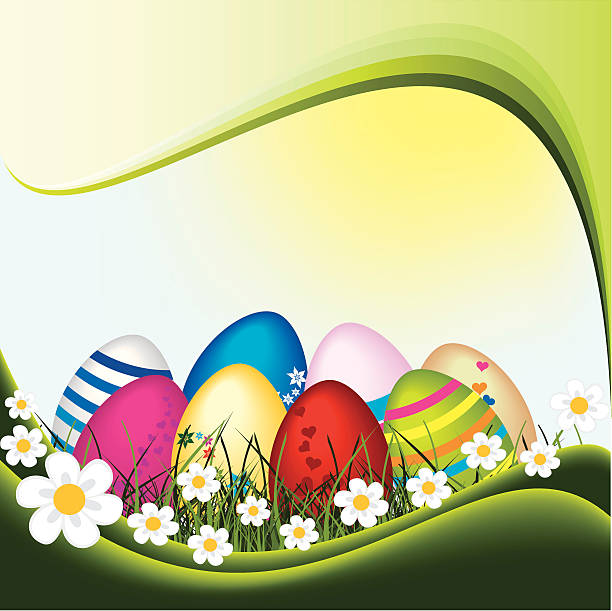 Easter background vector art illustration