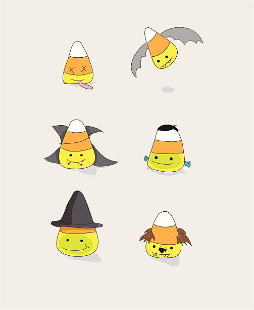 Candy Corn Monsters vector art illustration