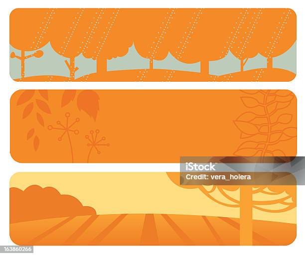 Herbstbanner Stock Vektor Art und mehr Bilder von Alterungsprozess - Alterungsprozess, Anhöhe, Baum