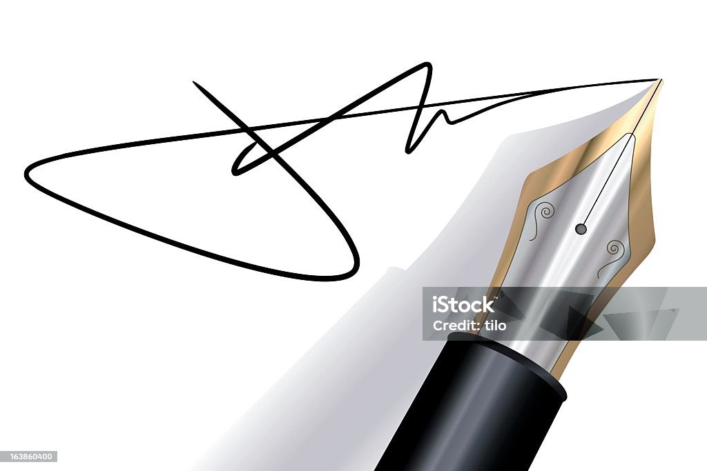 Signature avec un Stylo-plume - clipart vectoriel de Signer libre de droits