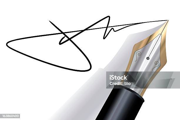 Signature Avec Un Styloplume Vecteurs libres de droits et plus d'images vectorielles de Signer - Signer, Stylo, Signature