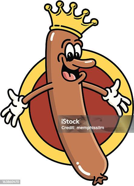 King Of The Wieners Stock Illustration - Download Image Now - Cartoon, Cheerful, Crown - Headwear