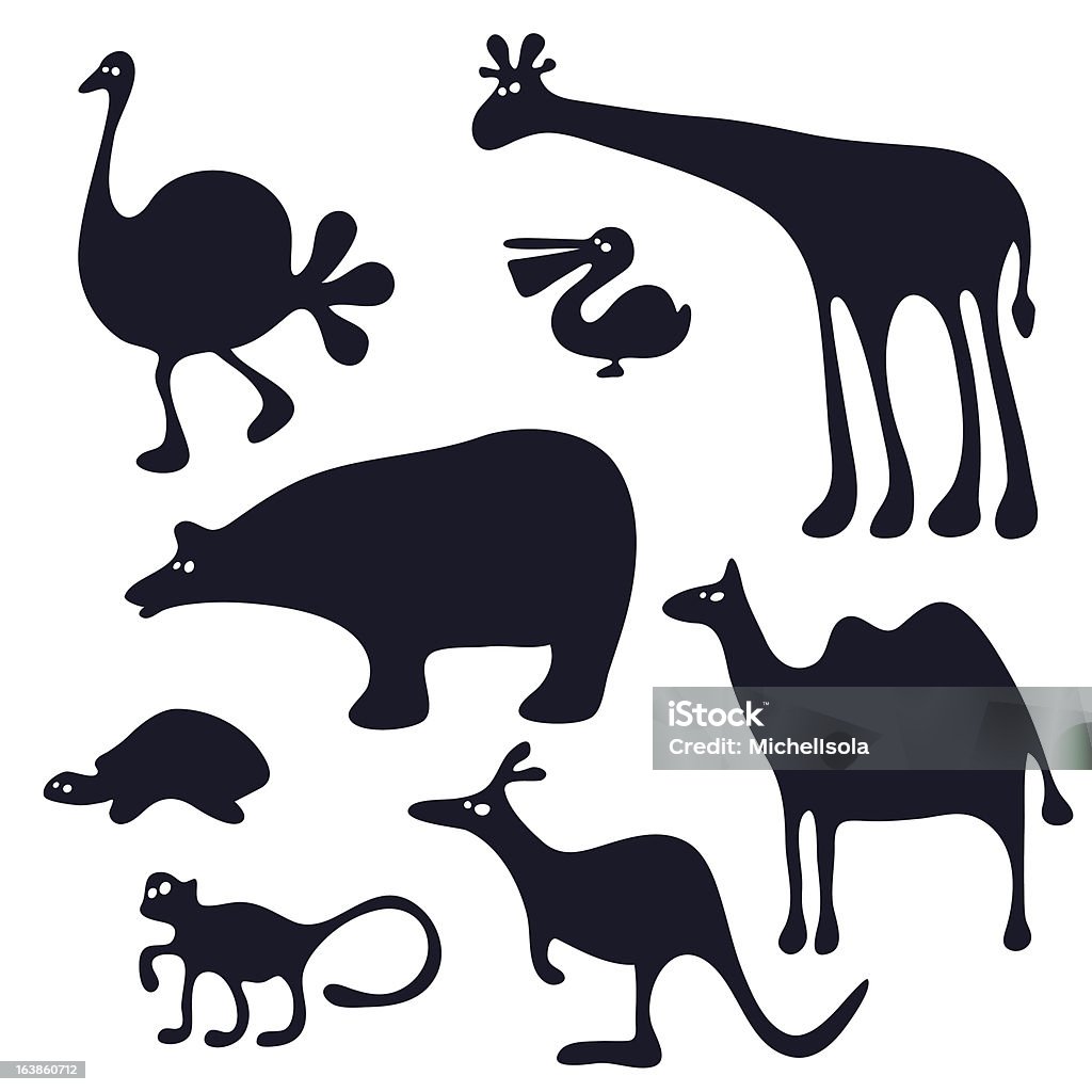 Jolie silhouette d'animaux - clipart vectoriel de Afrique libre de droits