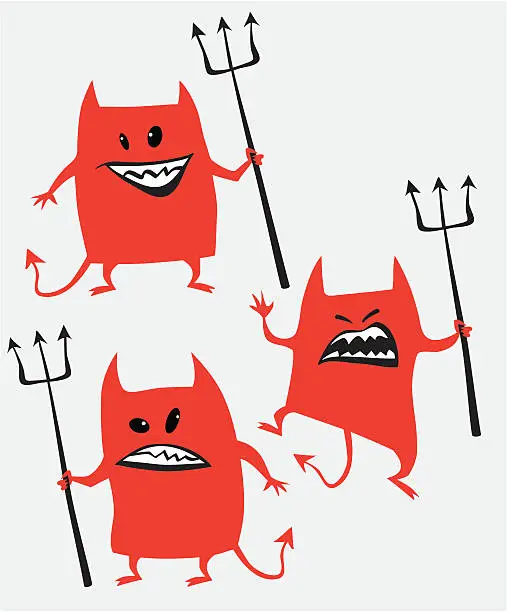 Vector illustration of Cartoon Devil