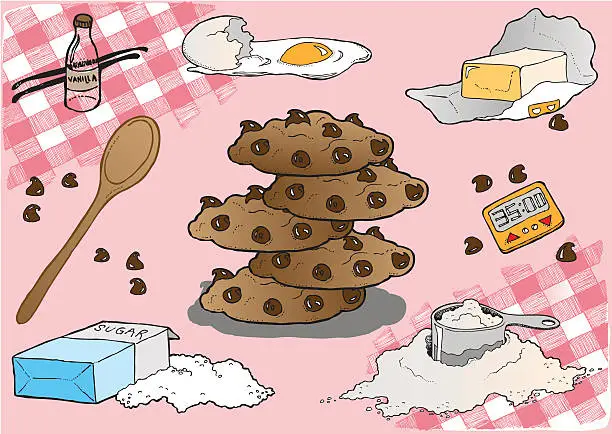 Vector illustration of Chocolate Chip Cookies