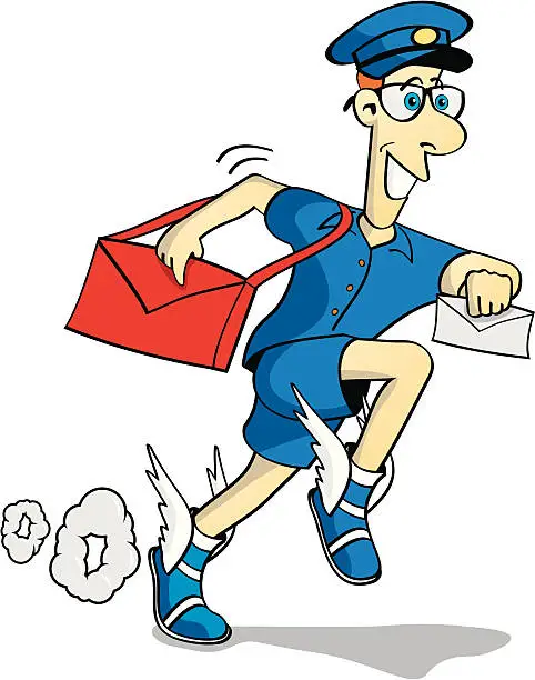 Jogging Mail Free the mail carrier Vector Images & Graphics | FreeImages