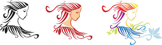 Beautiful woman silhouette vector art illustration