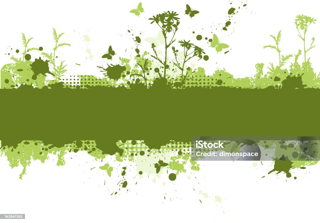 Fondo verde grunge - arte vectorial de Característica de planta libre de derechos