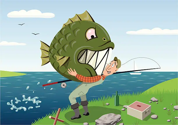 Vector illustration of Fishing