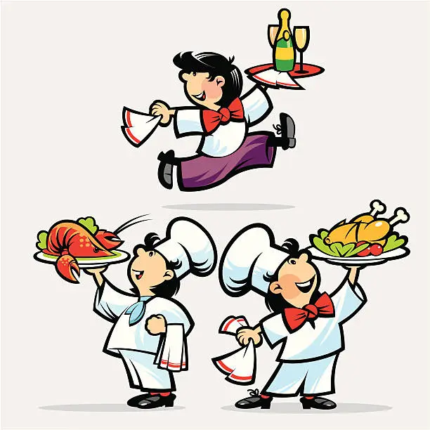 Vector illustration of The cook at restaurant