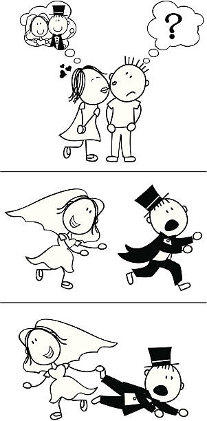 939 Funny Bride And Groom Cartoon Illustrations & Clip Art - iStock