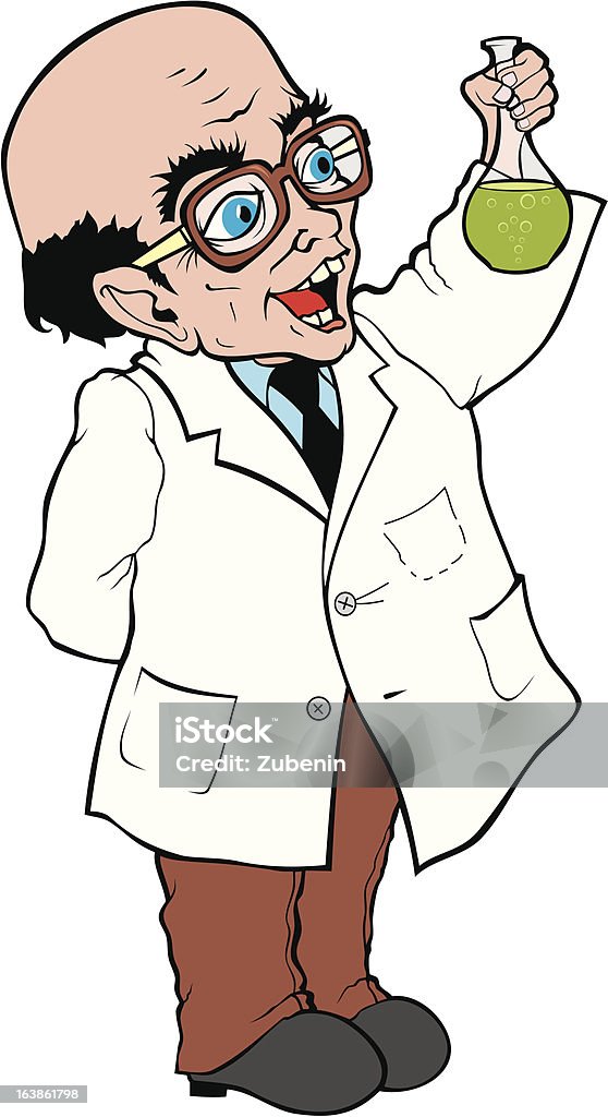 Doctor of Chemistry Doctor of Chemistry with the flask in his hand Cartoon stock vector