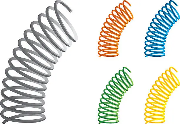 Vector illustration of Springs in many different colors