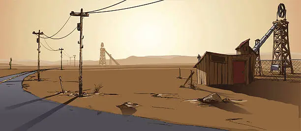 Vector illustration of Abandoned Mine