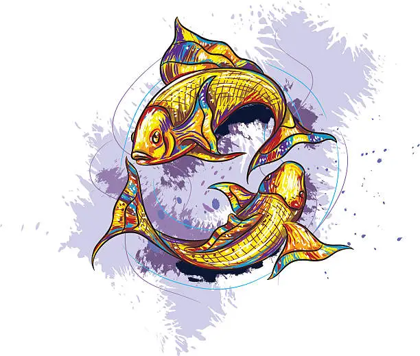 Vector illustration of Pisces