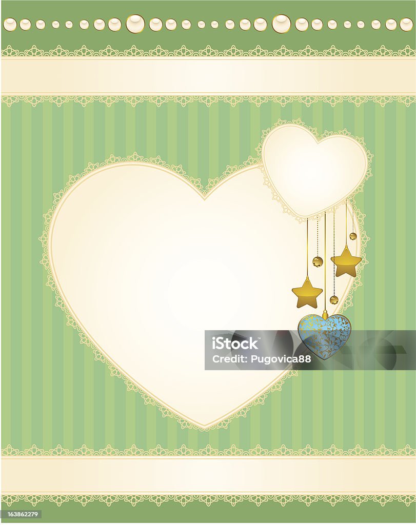 Красивый фон с кружевной украшения и hearts - Векторная графика Ажурная салфетка роялти-фри