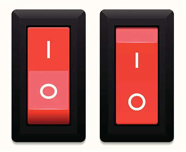 Vector illustration of Switches in on and off position