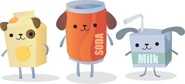Vector illustration of Doggy drinks