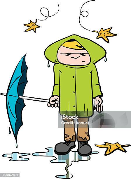 Autumn Guy Stock Illustration - Download Image Now - Raincoat, Adult, Autumn