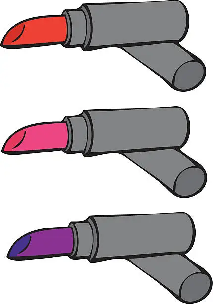 Vector illustration of Set of lipsticks