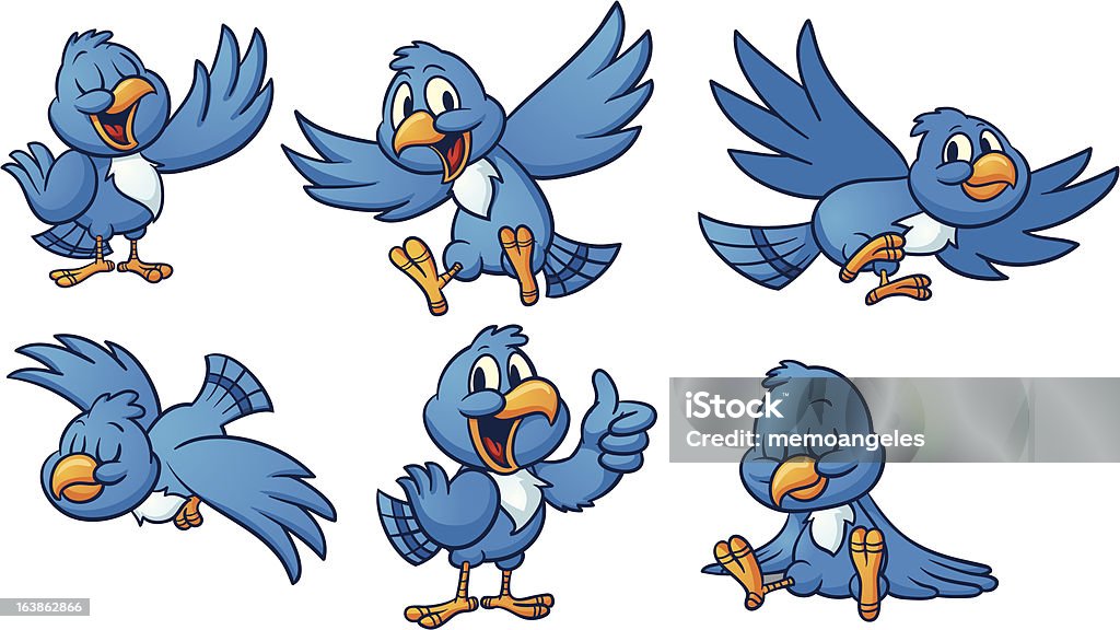 Aves azul - Royalty-free Pássaro arte vetorial