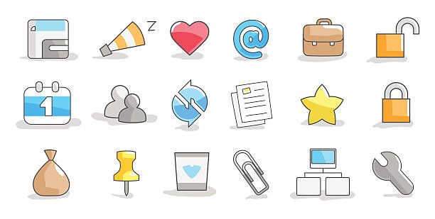 Set of icons vector art illustration