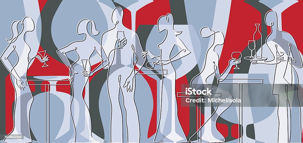 Un Cocktail silhouette - clipart vectoriel de Activités de week-end libre de droits