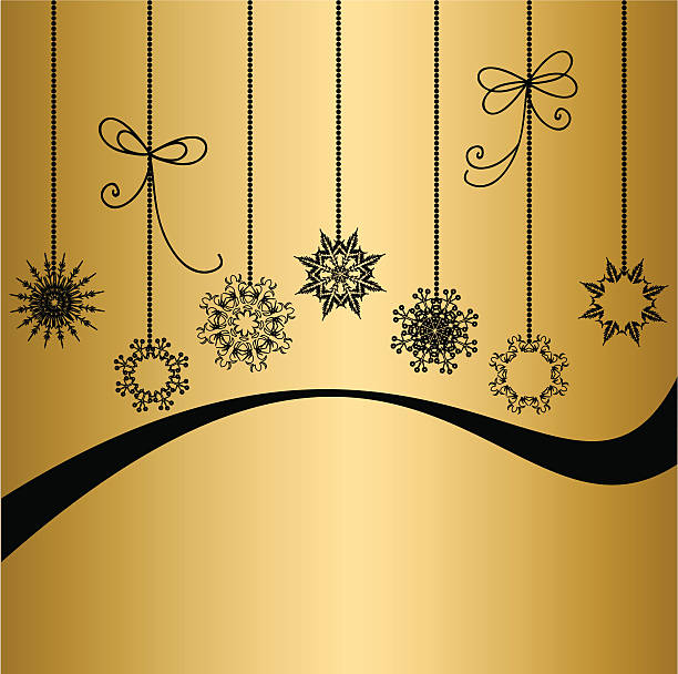 Black snowflake vector art illustration