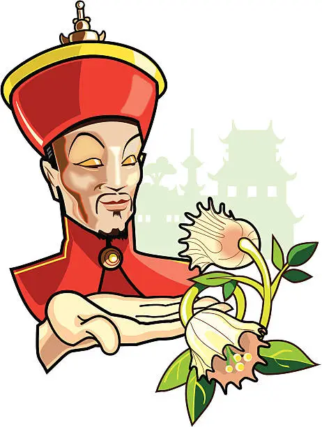 Vector illustration of Chinese Emperor