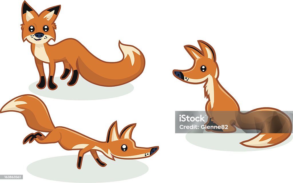Três raposas dos - Vetor de Ilustração e Pintura royalty-free